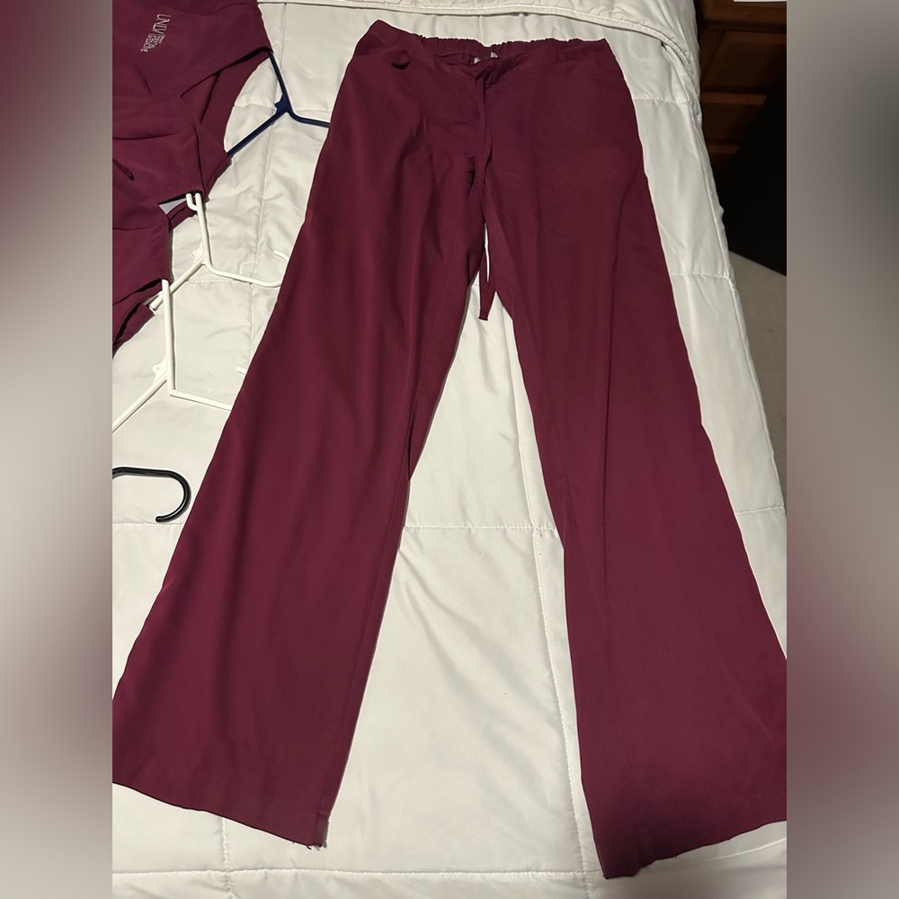 Greys anatomy scrub bottoms burgundy/maroon— size medium long